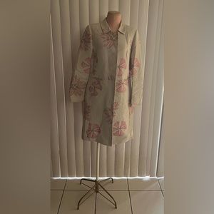 Sigrid Olsen women's coat size S cream and salmon color with small gray details